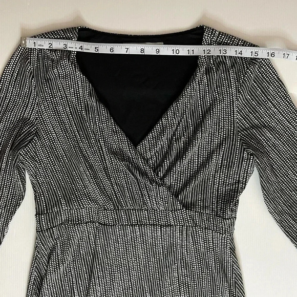 3 FOR $15 Athleta Wrap It Up Dress V-neck Long Sleeve Soft Black White Si… - Picture 11 of 11